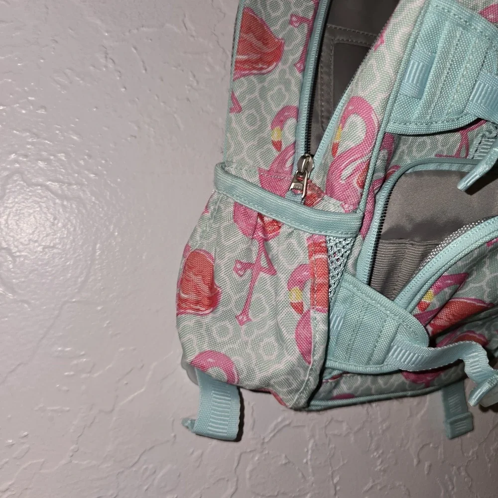 Pottery‎ Barn Kids Mini Backpack Flamingo Teal Pink Adjustable Straps Zipper